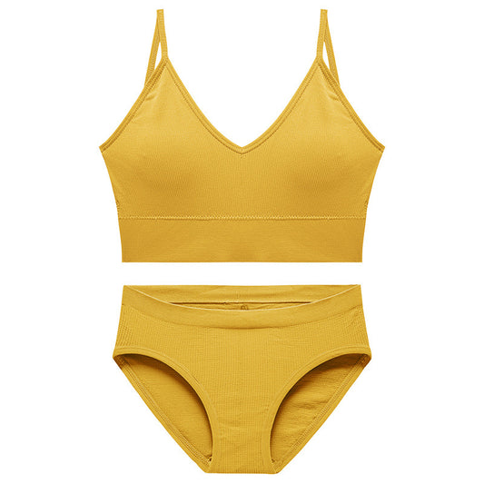 Rib collection ノンワイヤーブラショーツセット